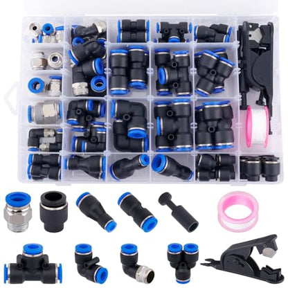 78 PCS Pneumatic Quick Connect Air Hose Fitting Kit - size: 78PCS