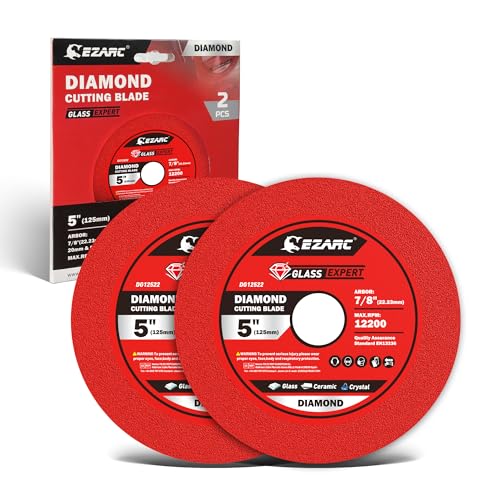 EZARC 5 Inch Diamond Blade for Tile Ceramic Glass, 7/8" Arbor, 2-Pack - size: 5 Inch