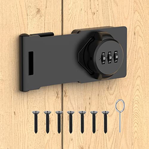 Cabinet Locks with Combination, Hasp Locks, Black - color: Black