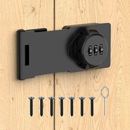 Cabinet Locks with Combination, Hasp Locks, Black - color: Black
