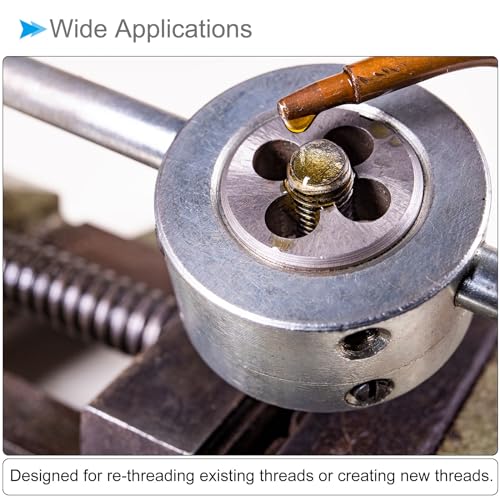 Hex Rethreading Die, M12 x 1.75 Pitch, Carbon Steel Cylindrical Pipe Threading Tool with 5 Chip Holes - (Applications: for Threading Repairing) - size: M12x1.75