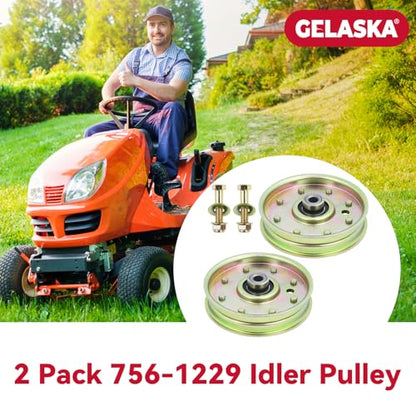GELASKA 2Pack 756-1229 Idler Pulley for Cub Cadet RZT 50 RZT 42 RZT22 RZT17 - color: A13 2x756-1229