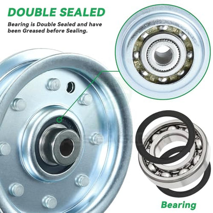 2 Pack 756-0627D Idler Pulley for Cub Cadet LT1045 LT1046 Tractors - size: 2x756-0627D