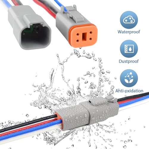 6 Kit Deutsch DT 4 pin Grey Male Female Wiring Harness - color: Grey 4Pin, size: 6Set