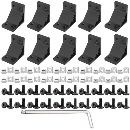 10Set 2040 Corner Bracket Connector for 2040 Aluminum Extrusion Accessories Black(3653 10Set） - color: Black, size: 2040 10 Set A