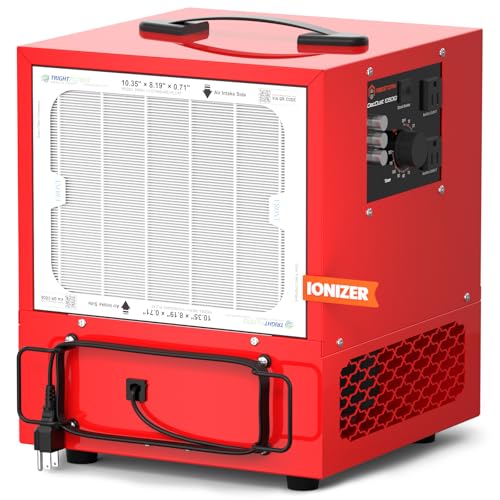 Abestorm Tabletop Dust Collector with Ionizer for Woodworking Shops - color: Red and White