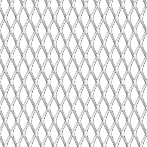 Heavy Duty Expanded Metal Mesh Panel, Stainless Steel Fence Panel for Security, Animal Pens, Runs, Aviaries, and Repairs - color: Silver-B, size: 19.7" x 19.7" x L x W