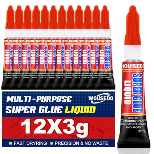12 X 3g Super Glue Liquid, Fast Drying All-Purpose Cyanoacrylate(CA) Glue - size: Liquid