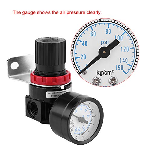 Aluminum Alloy Pneumatic Regulator, with Bracket Adjustable G1/4 Control Valve Gauge Pneumatic Air Pressure Regulator, for Factory Industry