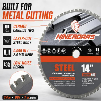14 Inch 66T Carbide Metal Cutting Saw Blade for Steel - size: 14 Inch-66T