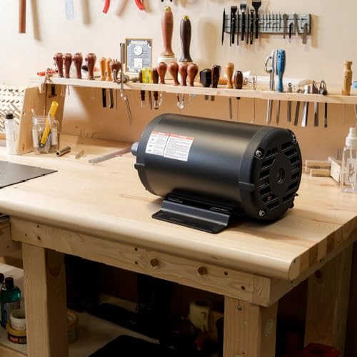 VEVOR 10 HP Electric Motor, 1770RPM Air Compressor Motor, CW/CCW Rotation, 1.375 inch Shaft Diameter, 3.88inch Shaft Length, 40N.m Torque, Three-Phase, 230V/460V, ODP Cooling, 215T Frame - size: 10P-215T-3.88inch Shaft Length