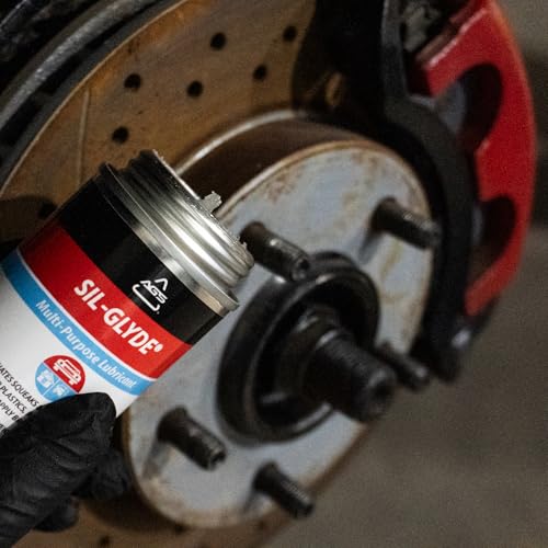 AGS Automotive Solutions SIL-Glyde Brush Top Can Multi-Purpose All-Weather Lubricating Compound for All Surfaces, 4 oz Lubricant Can, Silicone Lubricant, Ensure Friction Resistance - size: 4oz