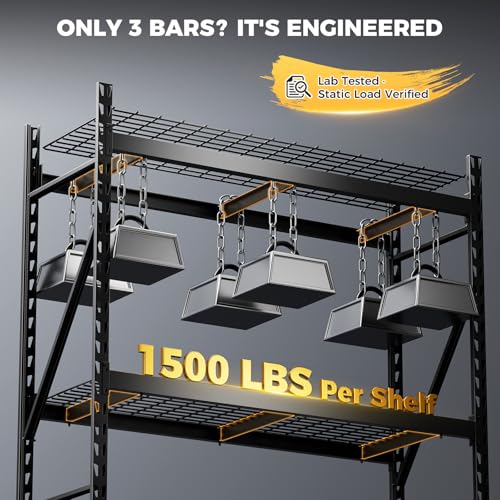 CAMMOO 6000LBS Heavy Duty Storage Shelves, 72''W x 24''D x 72''H - size: 72''W x 24''D x 72''H