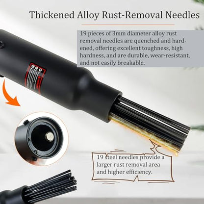 19-Needle Air Scaler Chisel Kit 4 Bits for Rust Paint & Concrete