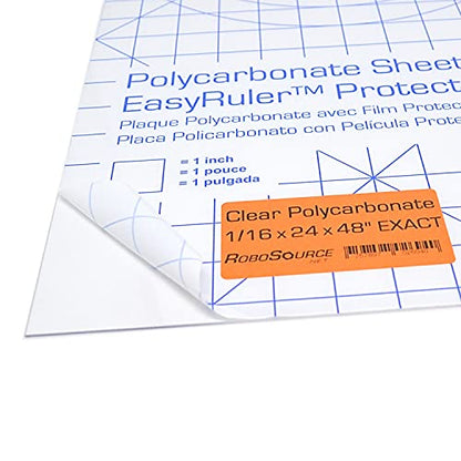 Polycarbonate Sheet 24 x 48 x 1/16" Clear Plastic, Plexiglass Replacement