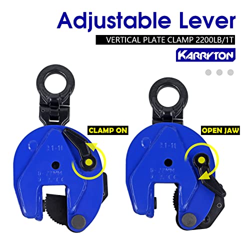 1Ton/2200LB Vertical Lifting Plate Clamp, Jaw Opening 0.8IN - style: 1 Ton
