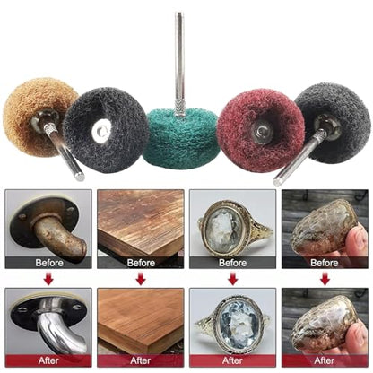 100 PCS Abrasive Buffing Wheel, 1 Inch Polishing Kit 80-600 Grit - style: Mix Color 100pcs
