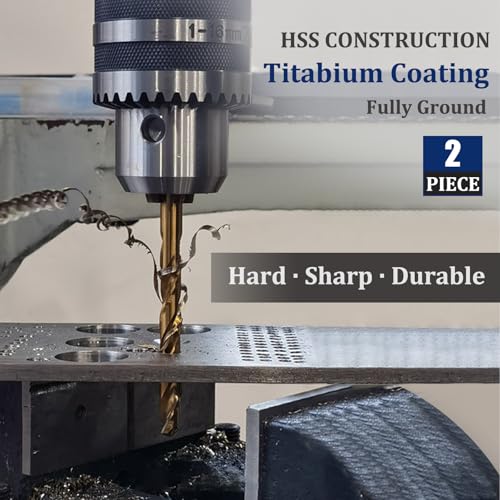 5/16" Metric Cobalt Drill Bits, M35 HSS Metal Drill Bit Set for Hardened Steel, Cast Iron, Wood and Plastic, 135 Degree Split Point, 2 Pcs - size: 5/16" (8mm)