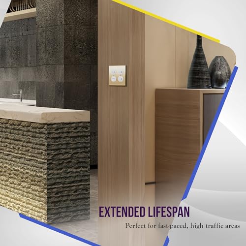 ENERLITES Double Duplex Receptacle Metal Wall Plate, 2-Gang Polished Brass - color: Polished Brass, size: Standard Size
