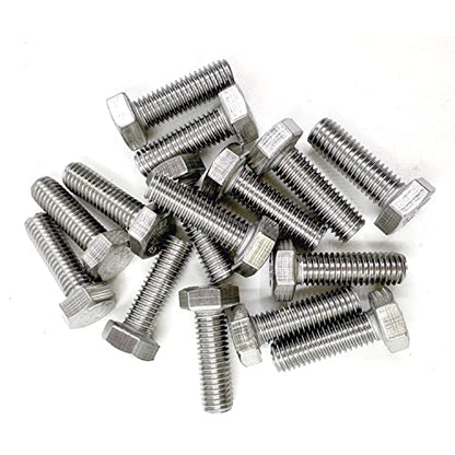 M8 Hex Bolt, M8-1.25 x 35mm Hex Head Screw Bolts, 304 Stainless Steel, Fully Threaded, Plain Finish, Hex Tap Bolts 10Pcs (M8x35mm) - size: M8x35mm