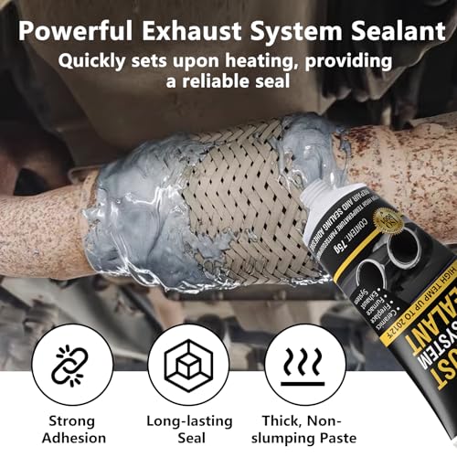 LOCBONDSO Muffler Repair Kit, Heat Resistant Exhaust Sealant, 2.6 oz