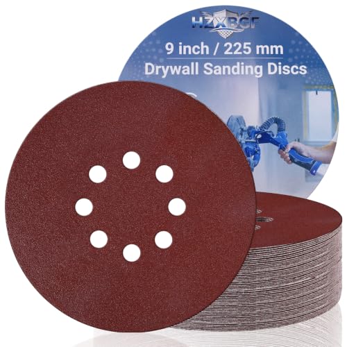 15 PCS 9 Inch 8 Hole Sanding Discs, Mix Grit Hook and Loop Round Sandpaper - color: Mix 15PCS