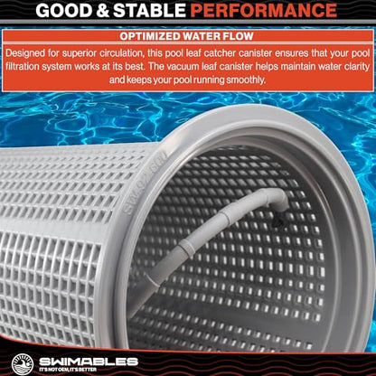 Swimables Heavy Duty Large Leaf Canister Basket - Compatible with Hayward Leaf Canister Basket W530 & W560 Pool Filter Basket Replacement - Durable Pool Strainer Basket for Inline Leaf Canister - style: Large Leaf Canister Basket