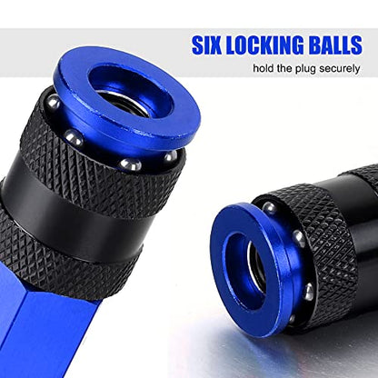 Aluminum Air Fittings, 1/4" NPT, 25 Pieces, Blue - color: Blue, size: 25 Pieces