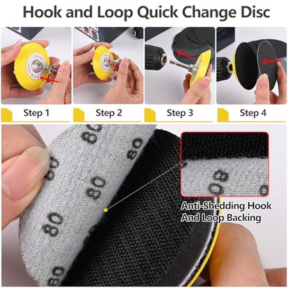 193 Pcs 3 Inch Sanding Discs, Headlight Restoration Polishing Kit - size: 3 Inch