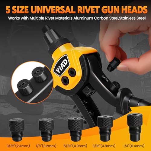 1/4" Pop Rivet Gun Kit, 10" Heavy Duty Hand Riveter with 250 Blind Rivets