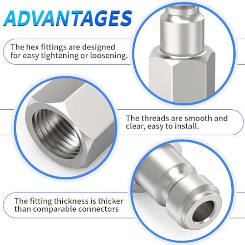 ChillWaves Automotive T-Style Air Plug, 1/4" NPT Female Pneumatic Plugs, Air Compressor Accessories Fittings(10-PACK) - size: 1/4" FNPT(1/4" Body)