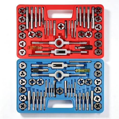 Anfrere 80pcs Tap and Die Set for Cutting External and Internal Threads - size: 40pcs Metric & 40pcs Standard