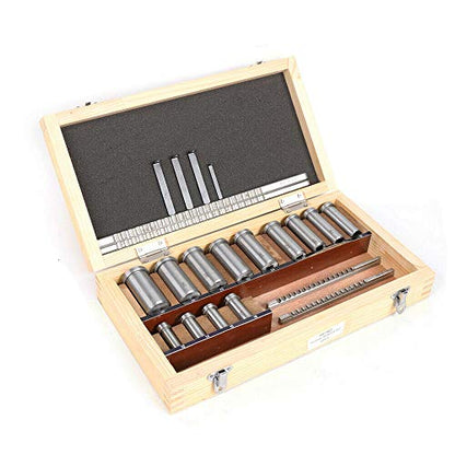 TFCFL 22pcs Keyway Broach Kit Metric Size Metalworking Tool Lathe Collared Bushing Shim Set Metric Size Metalworking Tool Set 12-30 HSS for CNC Router