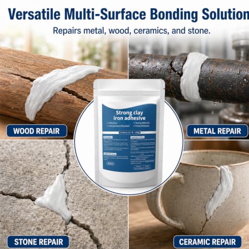Strong Clay Iron Adhesive, High-Strength Multi-Purpose Repair Clay, High-Strength Multi-Purpose Repair Putty, All Purpose Pool Clays for Bonding Plastic Metal Ceramic Wood Tile Glass (3 PCS) - color: 3 PCS