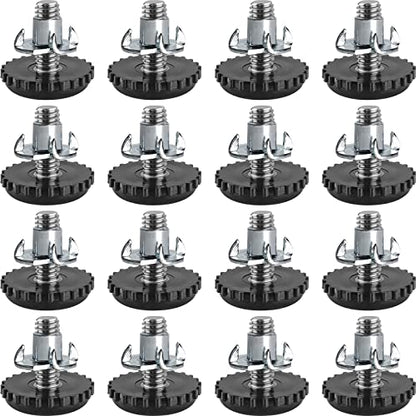 Stainless Steel Furniture Leveling Feet 1/4 Adjustable Outdoor Leveler,16Pc - color: Black 16p