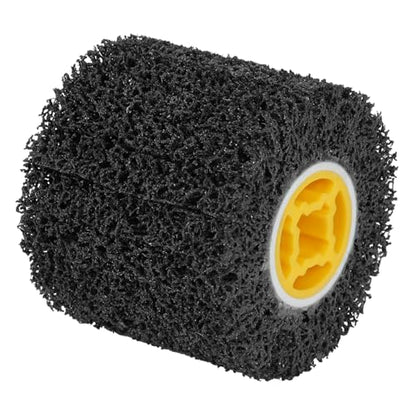 QWORK 4.5 x 4 Inch, 40 Grit Abrasive Wheel & 3/4 Inch Wire Polishing Drum, Versatile Paint