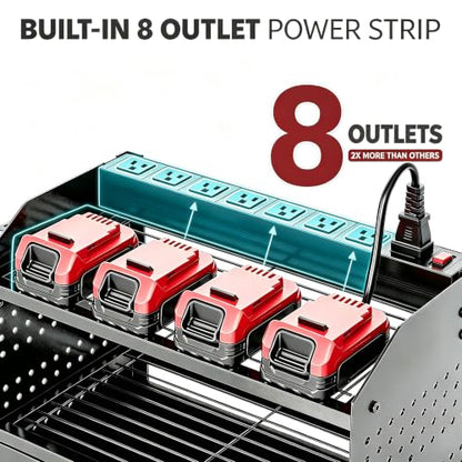 Power Tool Organizer Wall Mount with Charging Station & Drawers - size: Small
