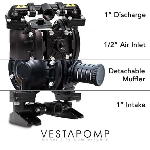 Vestapomp Air Operated Double Diaphragm Pump (1 inch - Aluminum - Nitrile)