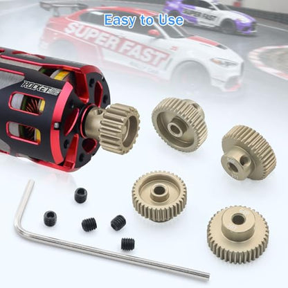 Surpass Hobby 64DP Pinion Gear 3.175mm 36T 37T 38T 39T 40T Motor Gears for 1/10 RC Car Brushed Brushless Motor Parts - size: 36T 37T 38T 39T 40T