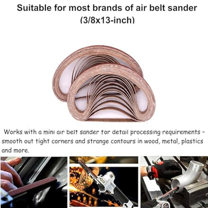 3/8 Inch x 13 Inch Sanding Belt, 80 Grit,24 Pack - color: 80 Grit, size: 3/8x13in