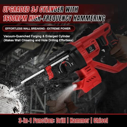 Cordless Rotary Hammer Drill for Milwaukee M18 18V Battery