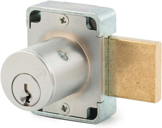 Olympus Lock 100DR Deadbolt Lock | 7/8” Chrome Key US26D | NATL KA101 Easily Rekeyable Cabinet Door Lock, Keyed Alike | Grade 1 Door Locks with Keys | Deadbolt Cabinet Locks | Cabinet Lock for Doors