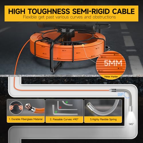 Oiiwak Sewer Camera 100ft, Pipe Inspection Camera with 7" IPS HD Screen