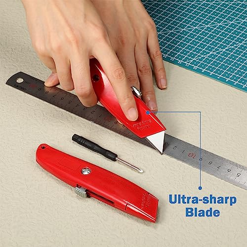 Reginary 30 Pcs Box Cutters Bulk, Utility Knives, Red - color: Red