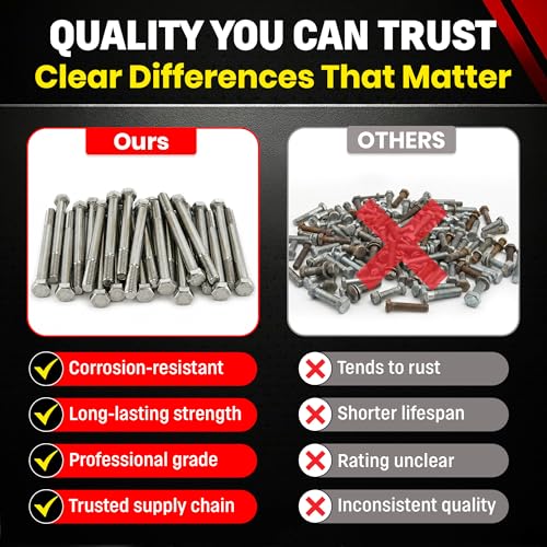 Chenango Supply 3/8-16 x 4 Stainless Steel Hex Head Bolts - size: 3/8-16x4"(25pcs)