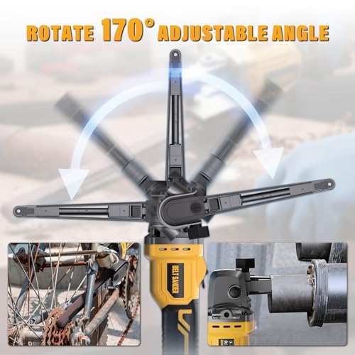 20V Cordless Deatil Belt Sander Compatible with DEWALT 20V MAX Battery - color: Yellow