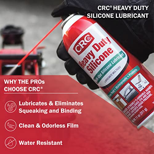 CRC Heavy Duty Silicone Lubricant, 11 Wt Oz, Clear Colorless Liquid (Pack of 2)
