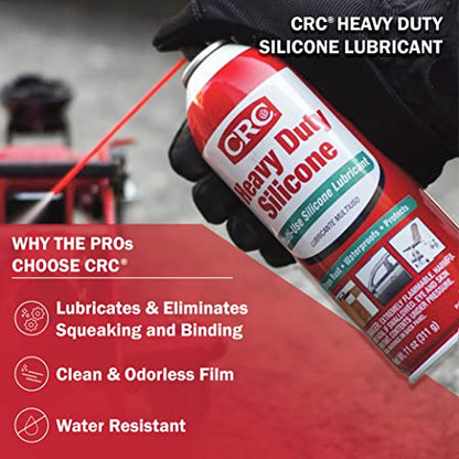 CRC Heavy Duty Silicone Lubricant, 11 Wt Oz, Clear Colorless Liquid & Dupont™ Silicone - Surface Safe Lubricant Aerosol, 14 oz