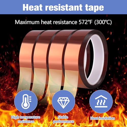 4 Rolls 20mm×25m (82Ft) Heat Tape, Sublimation Heat Resistant Transfer Tape