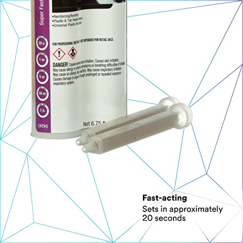3M Super Fast Plastic Repair Adhesive, 04248, Black, 200 mL Cartridge - size: 200 mL